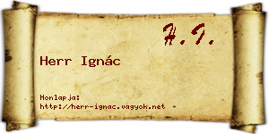 Herr Ignác névjegykártya